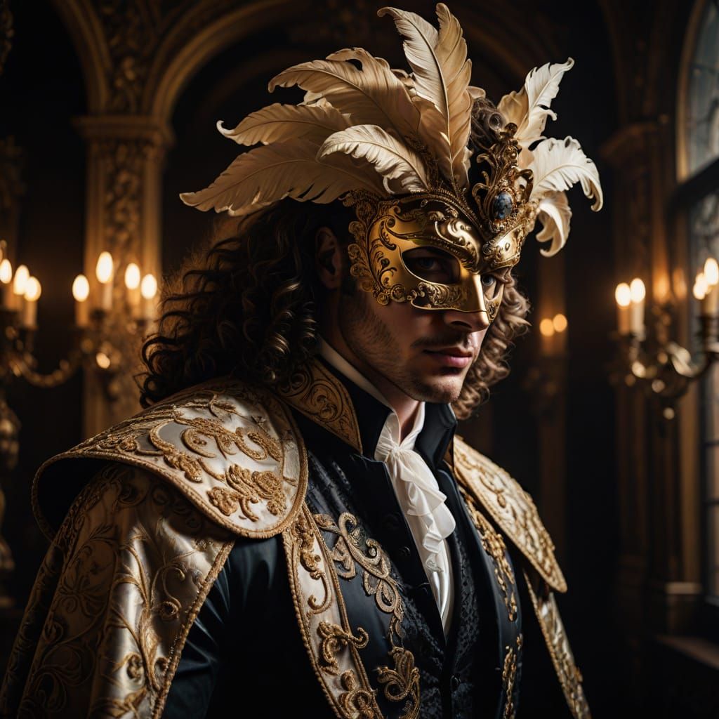 Regal Baroque Fashion Portrait in Opulent Gold Accents