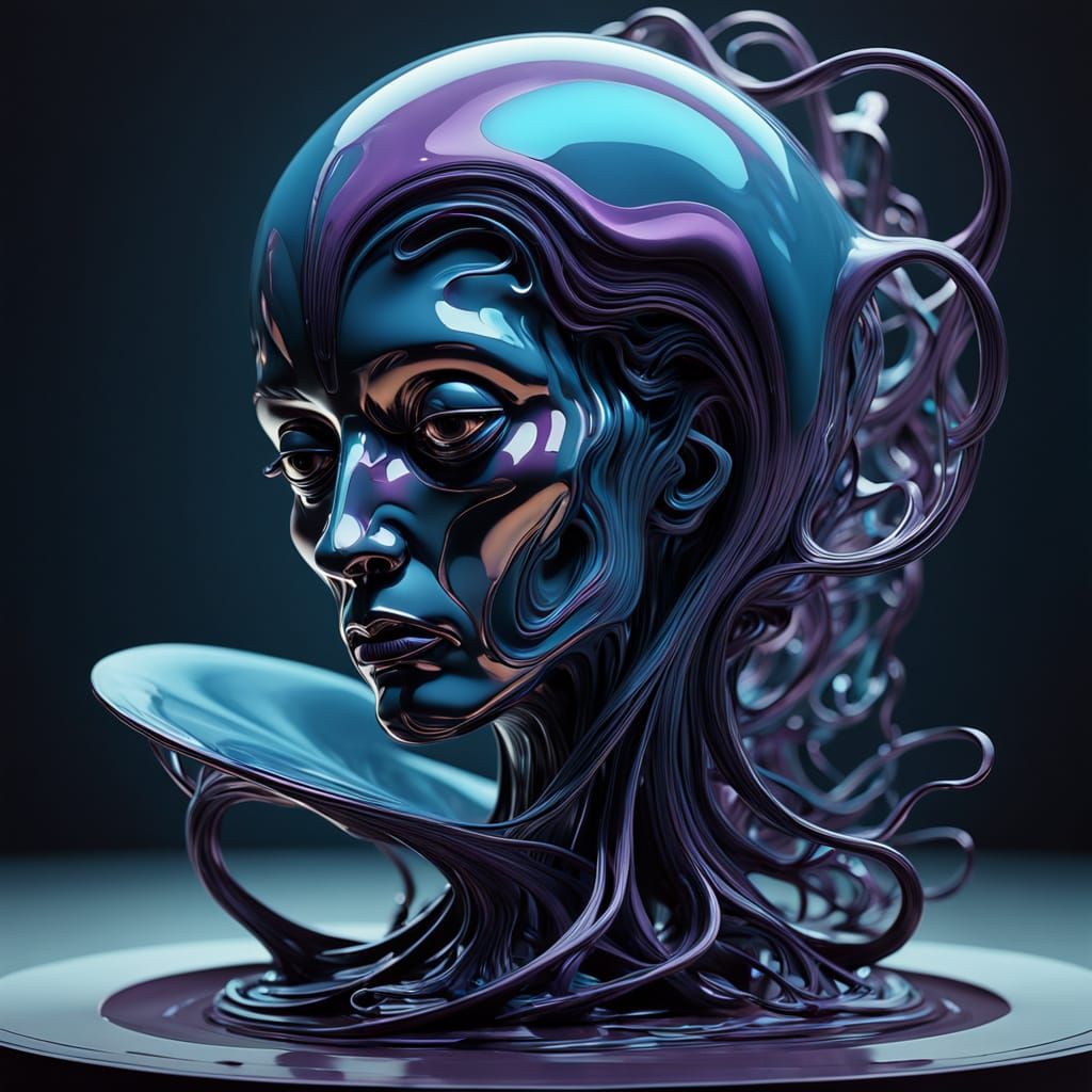 Surrealist Sculpture in Ethereal, Dreamlike Setting