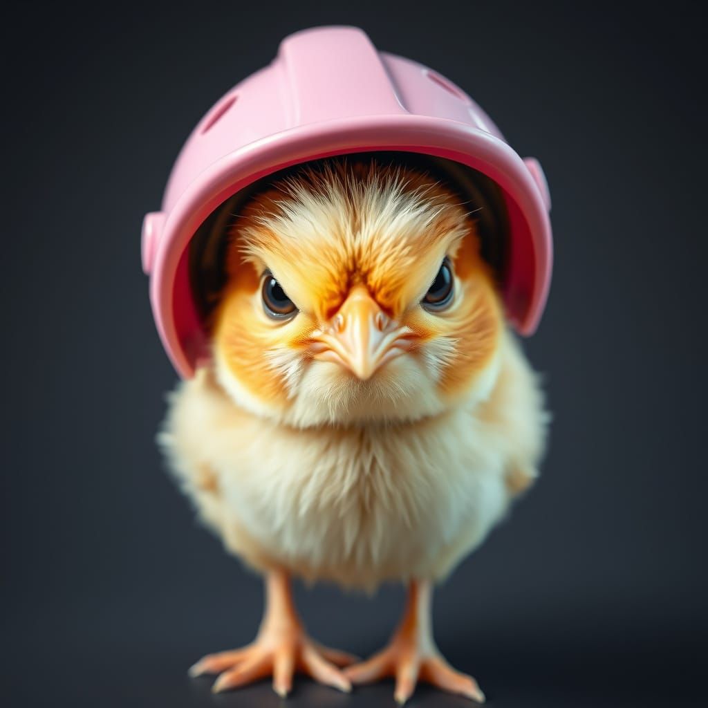 Grumpy Chick in Pink Cowboy Hat Stares