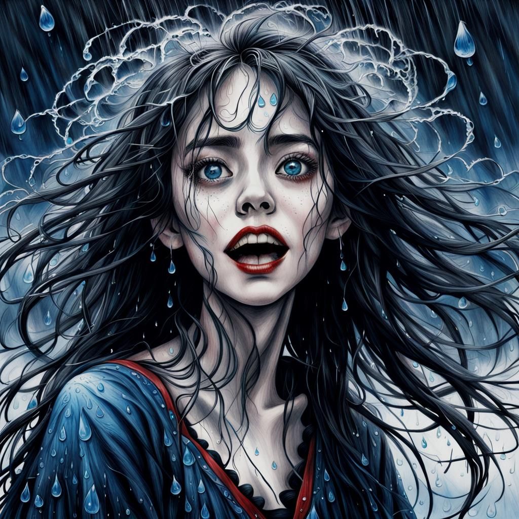 Gothic Japanese Woman Inspired by Tim Burton