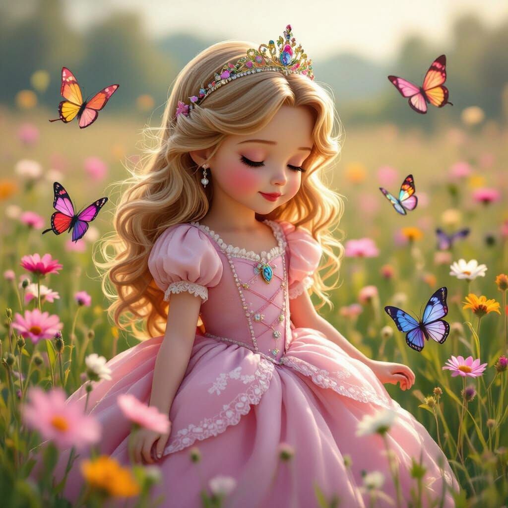 Sleeping Beauty in Wildflowers: 3D Disney-Inspired Art