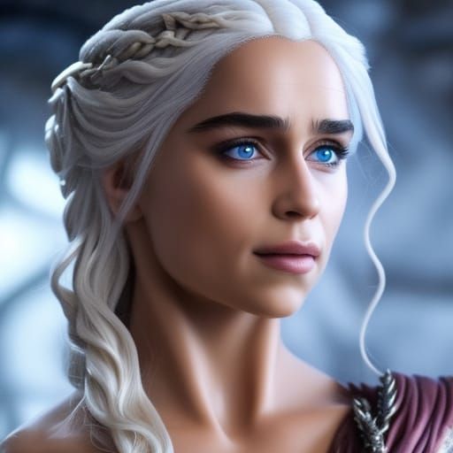 Daenerys Targaryen Portrait in Hyperrealistic Style