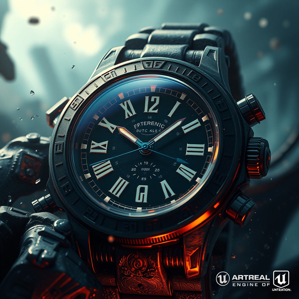 Timeless Watch in Detailed Matte Painting Style