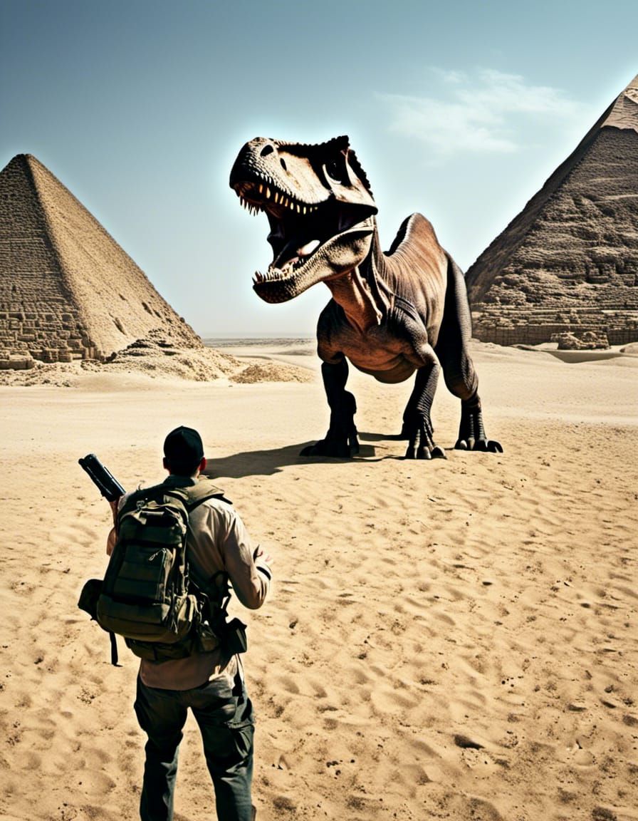 Dinosaurs and Soviet Trucks at the Pyramids