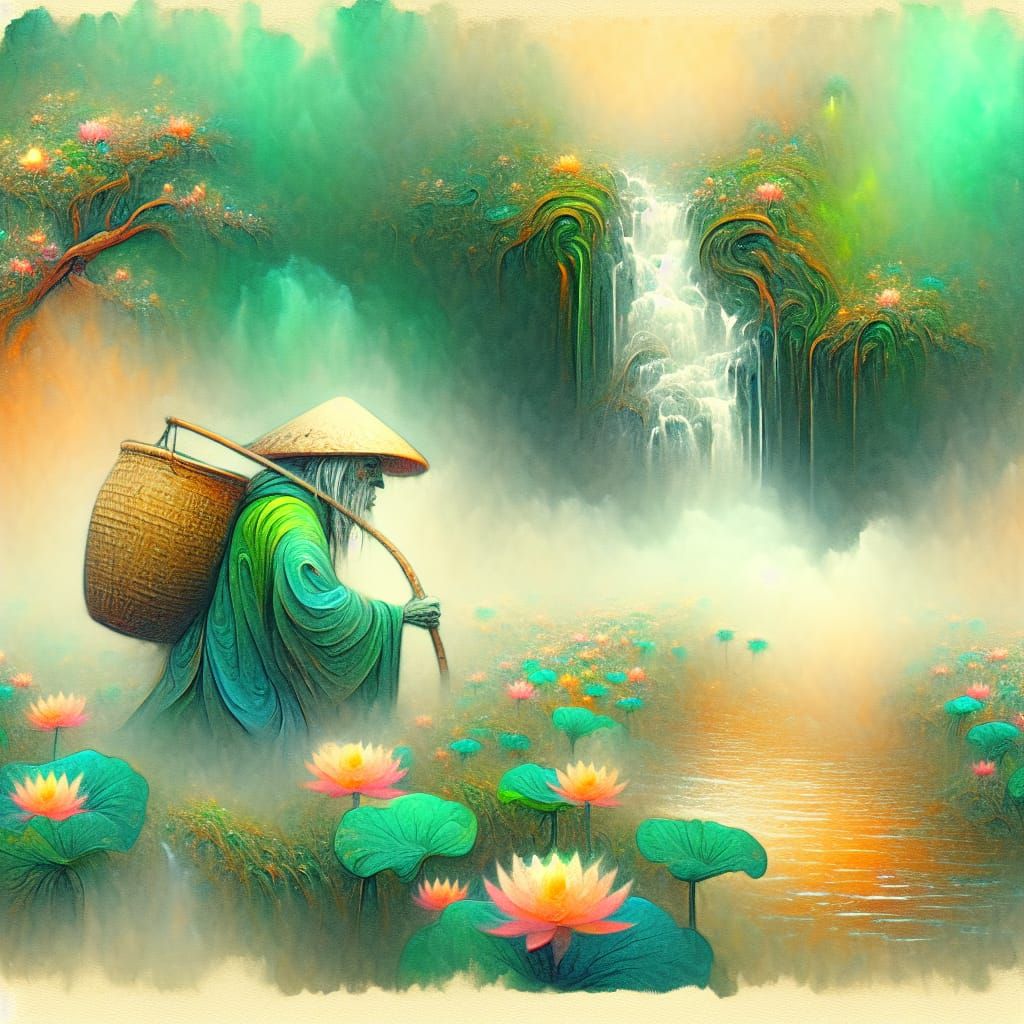 Tranquil Goblin in Ukiyo-e Dreamscape