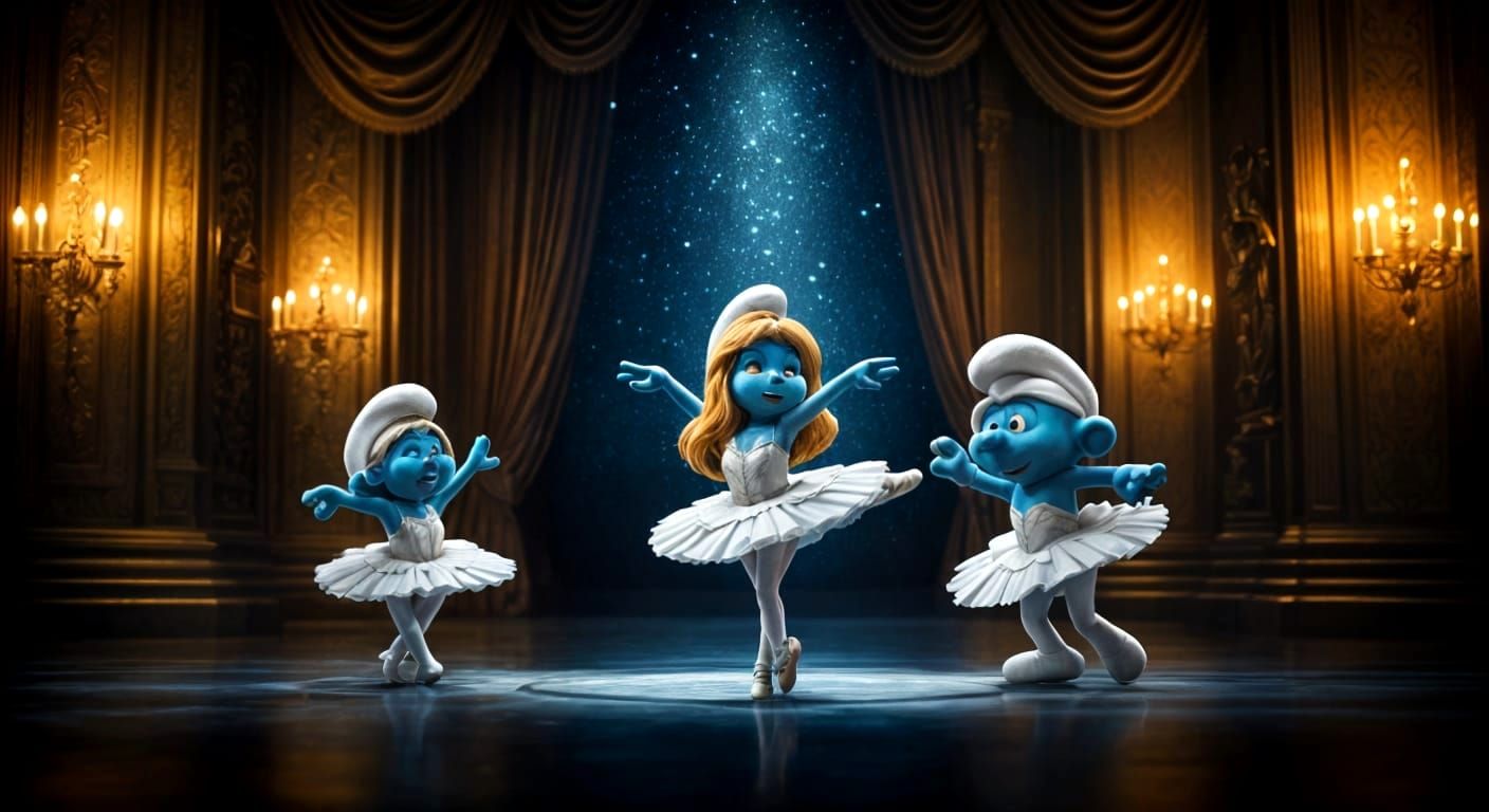 Tchaikovsky's Swan Lake valet performed by The Smurfs