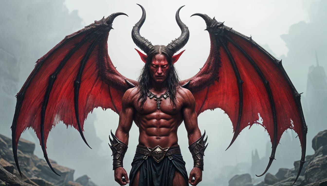 Demonic Embodiment of Pride as a Fearsome Fiend