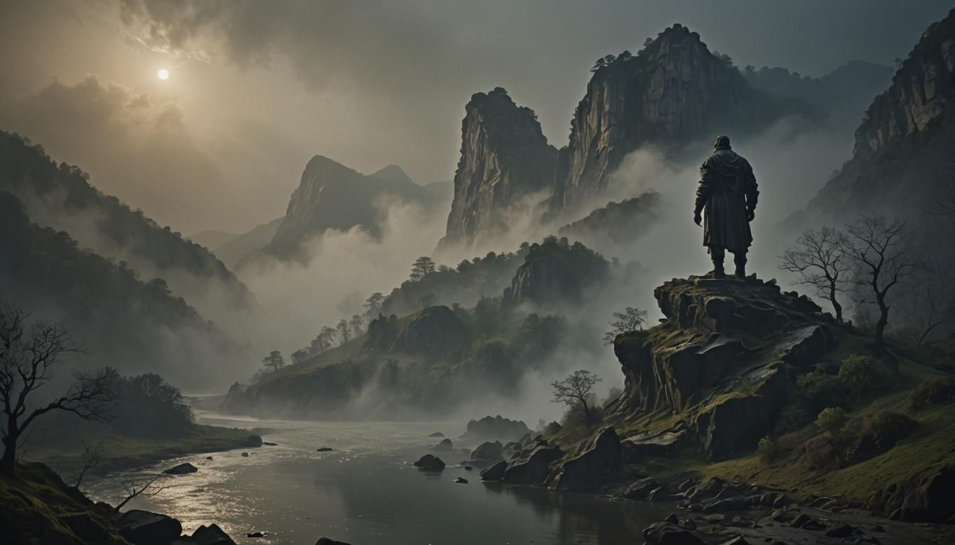 Magical Woodland Landscape as Impasto Painting