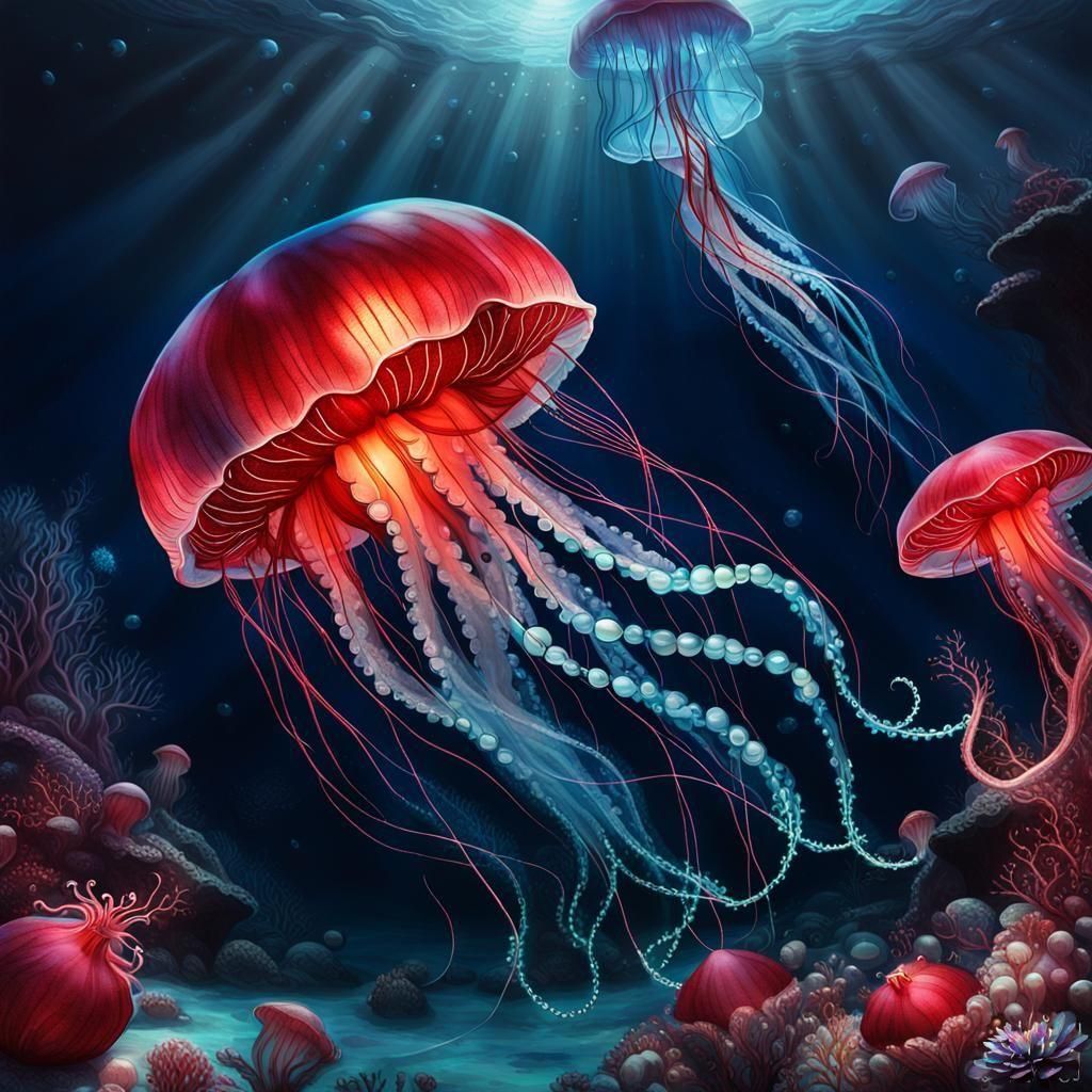 Iridescent Pearls Shimmering in Light