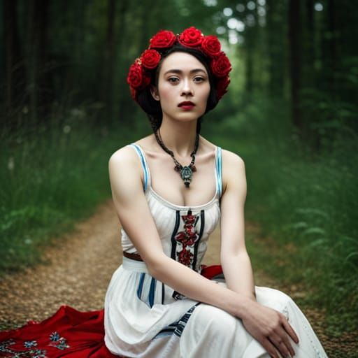 Beautiful Occultist Priestess Portrait in 19th Century Style