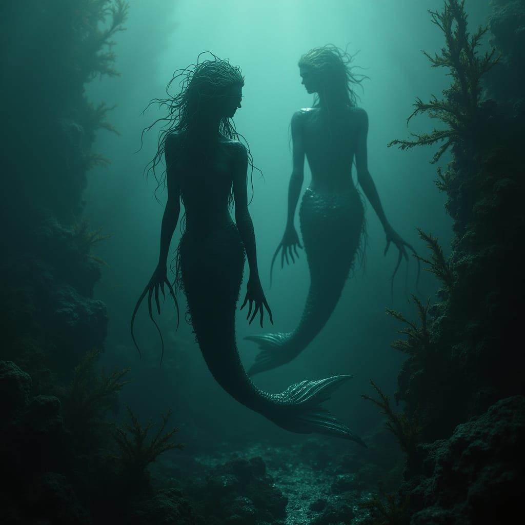 Biomechanical Mermaids in the Dark Depths