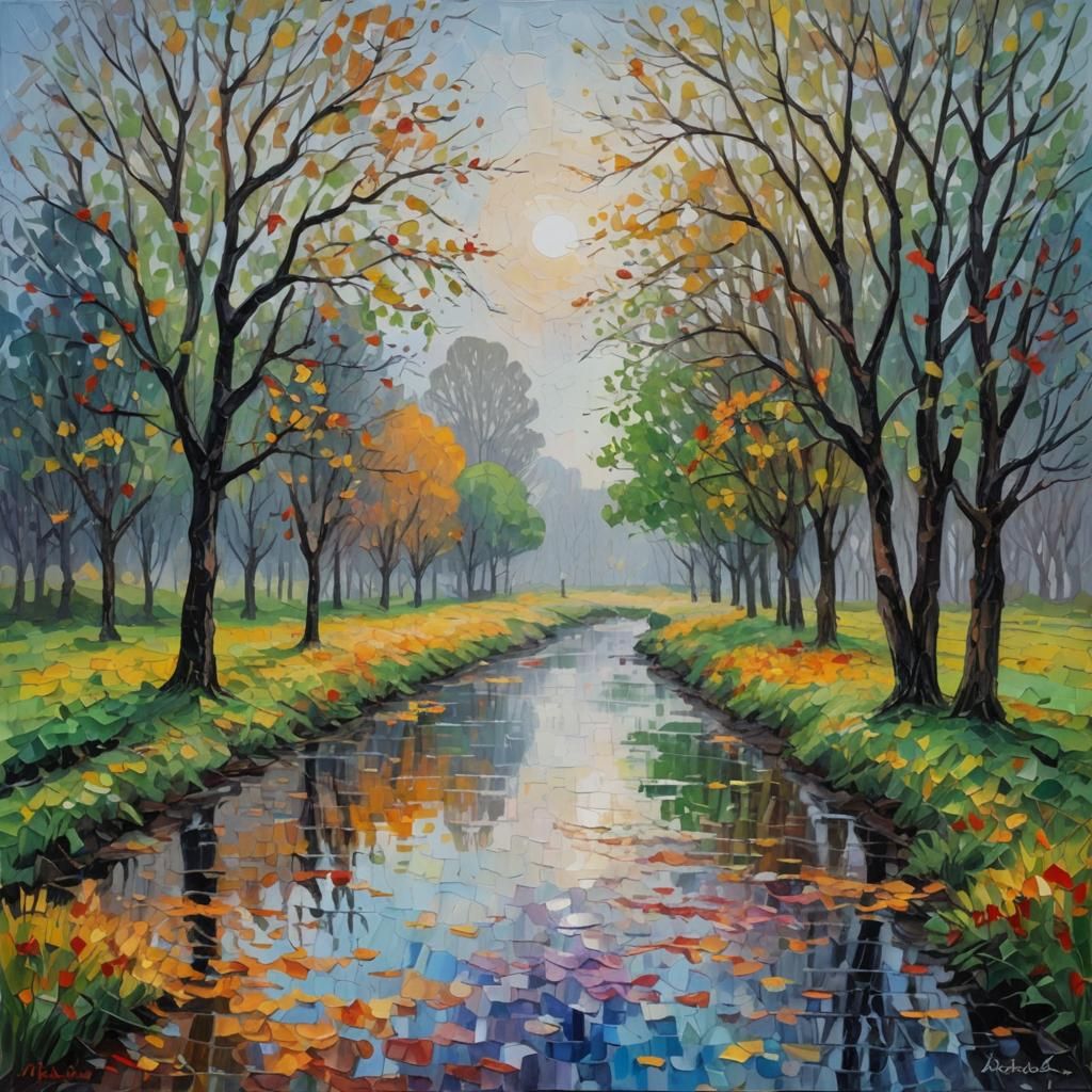 Colorful Dreary World: An Impasto Acrylic Painting