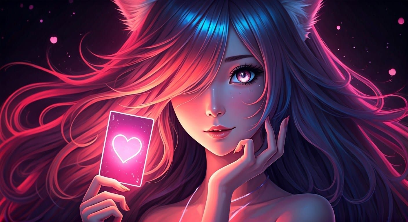 Enchanting Cat Girl Valentine's Day Angel