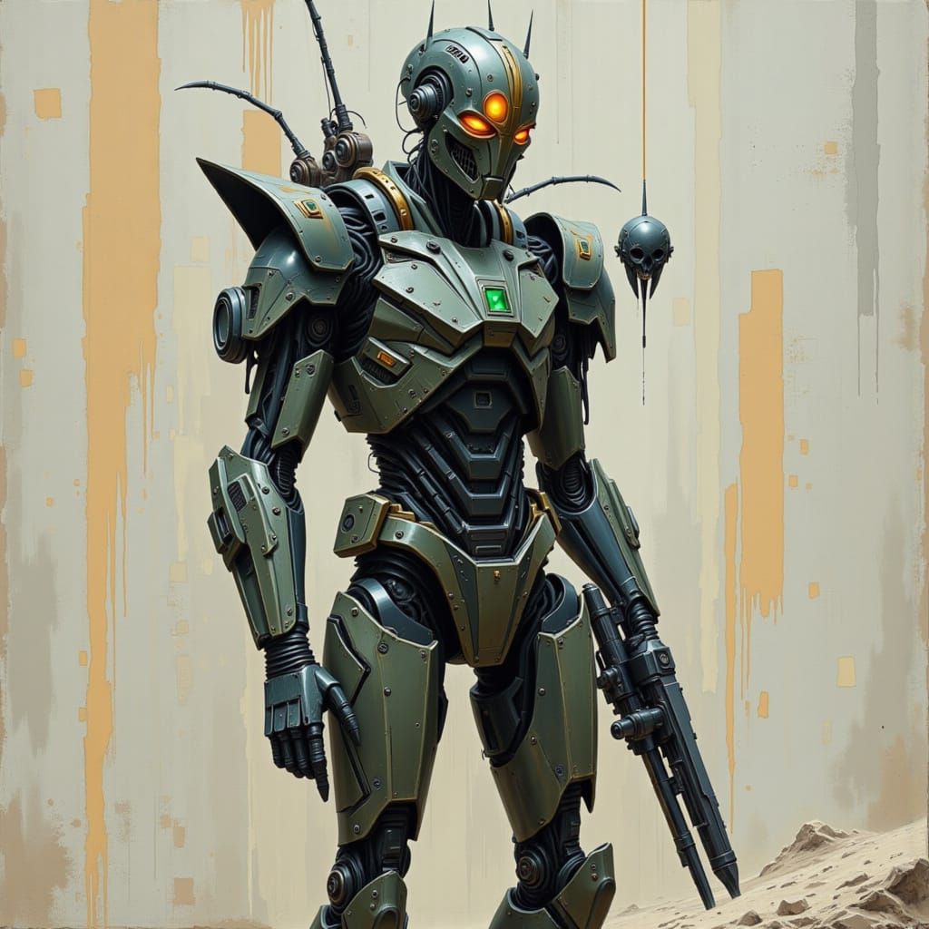 Cyborg Mercenary in Sci-Fi Style