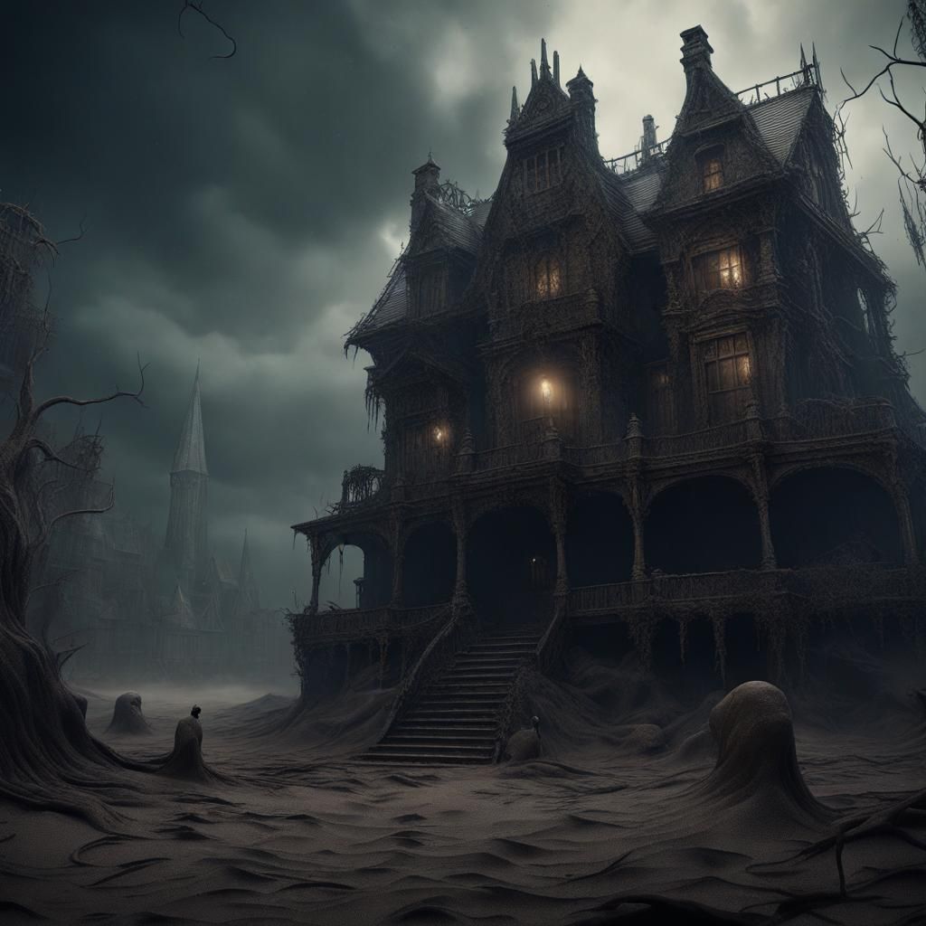 Nightmare Sandman Horror in Dark Realistic Style