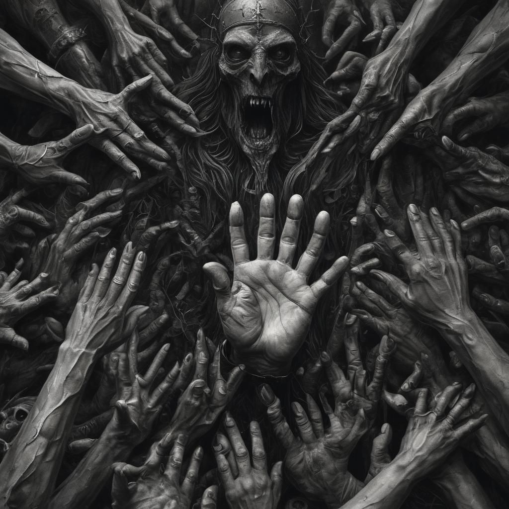 Unholy Heretics and Dark God: Charcoal Illustration