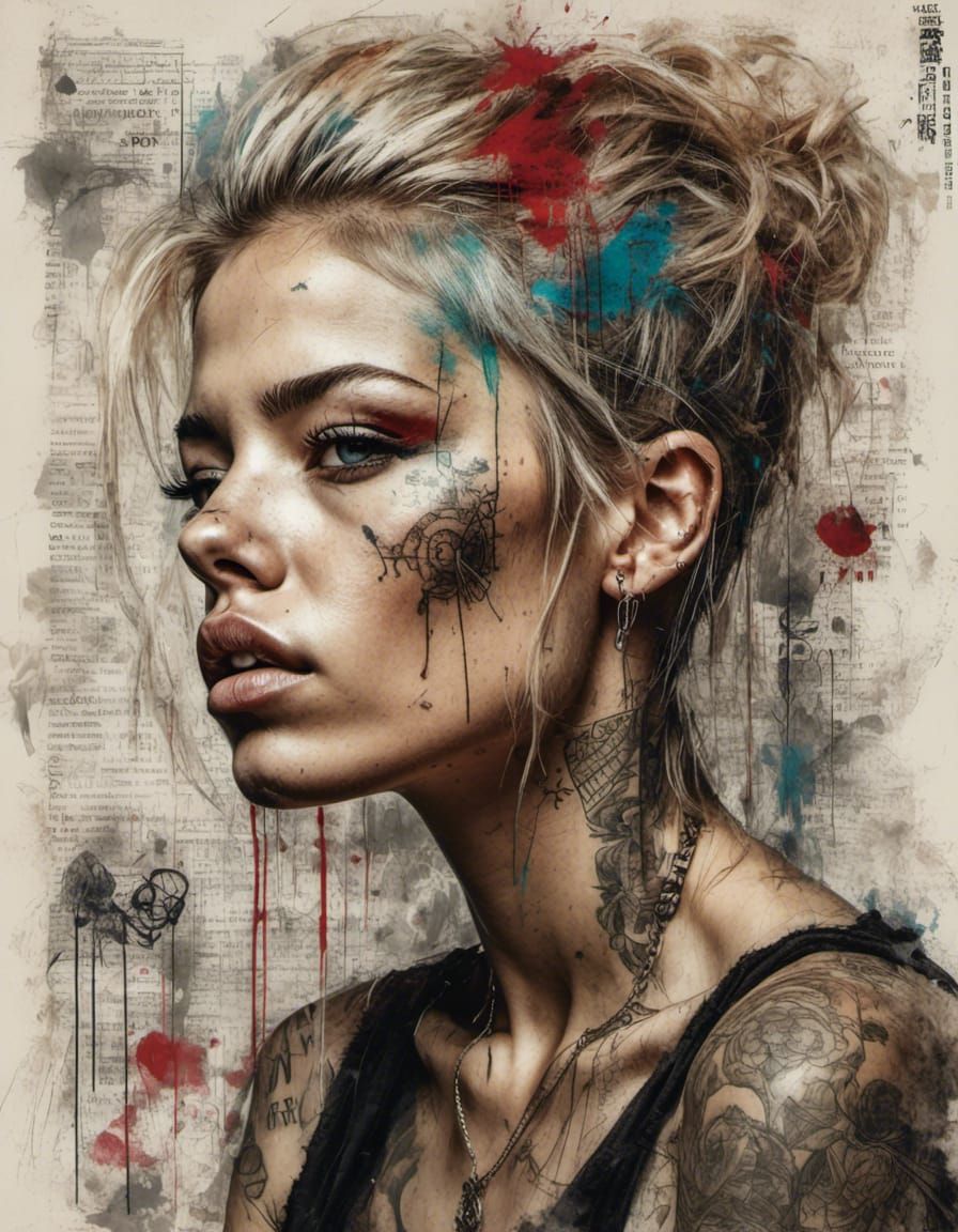 Mileva Maric with Mathematics Book, Grunge Poster Style