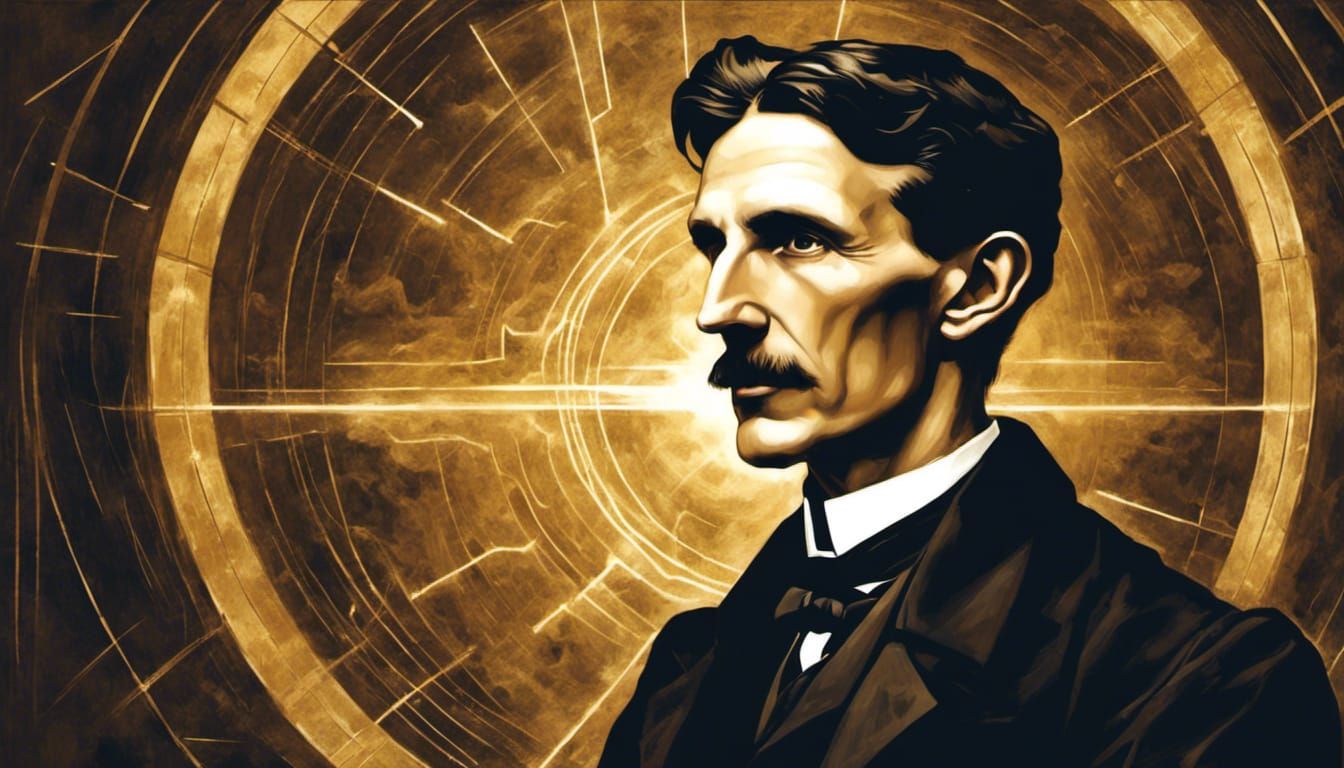 Nikola Tesla as Saint in Neoclassical Oil Painting