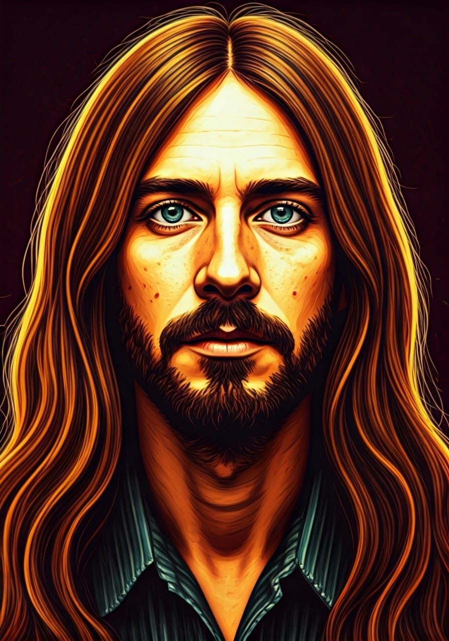 Retro-Futuristic Portrait of a Flamboyant Rockstar