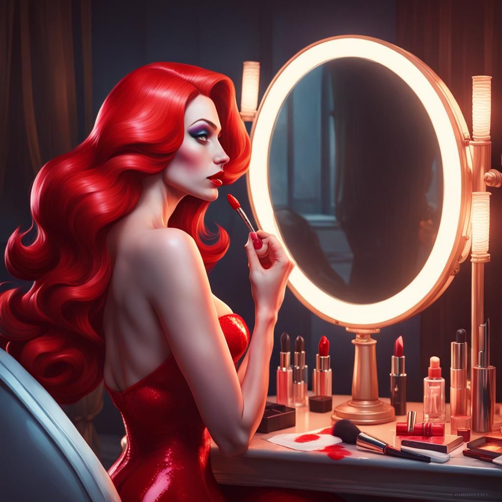 Jessica Rabbit Portrait in Art Nouveau Style