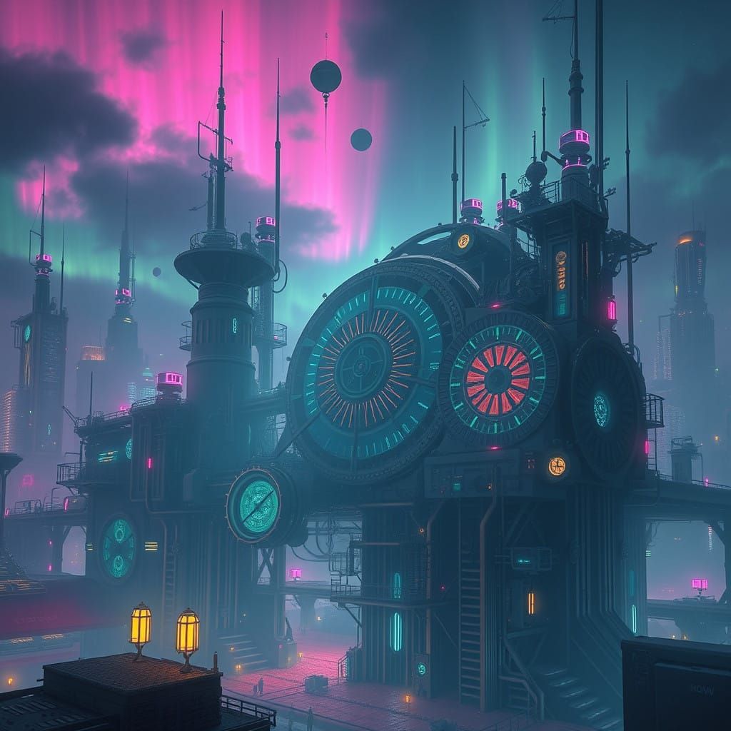 Ethereal Dreamscape of a Futuristic Dystopian City