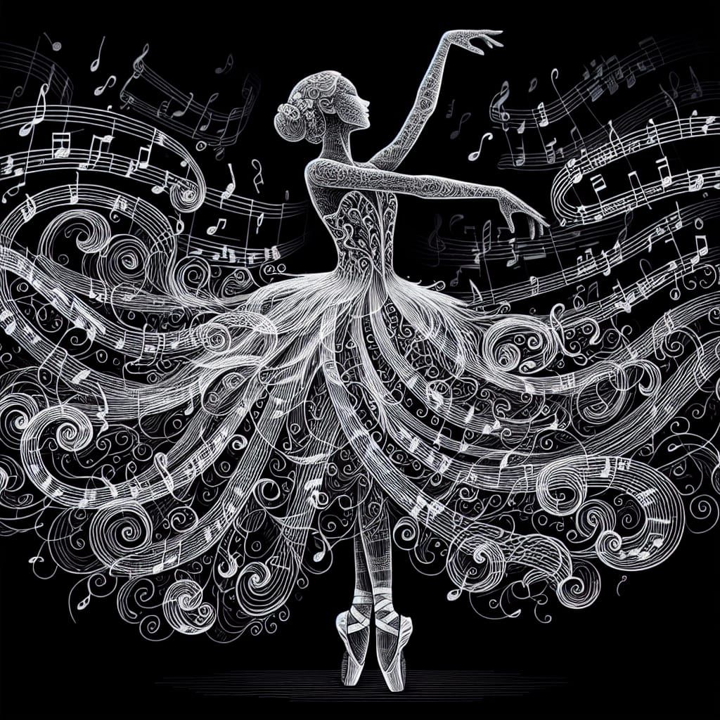 Ballerina Enveloped in Musical Harmony