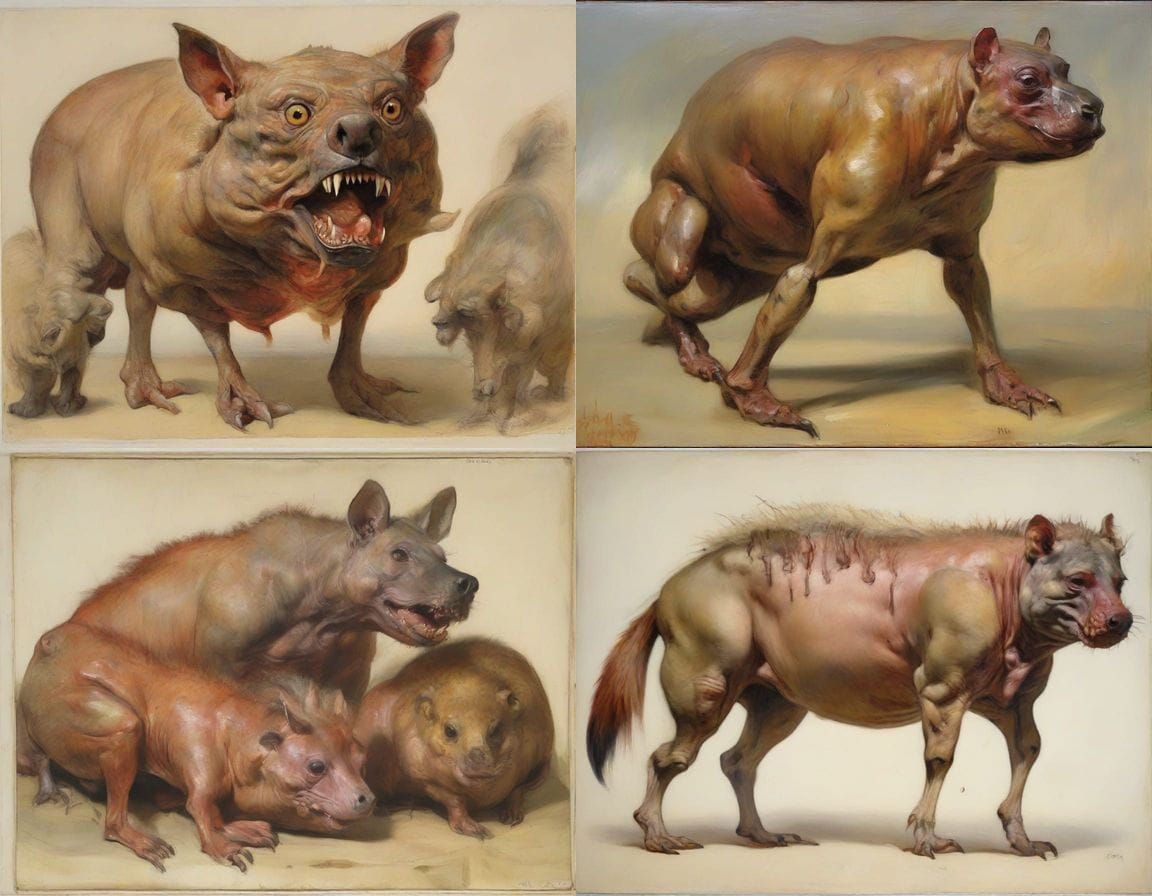 Surreal Spanish Godling with Bloody Internal Organs in a Viv...