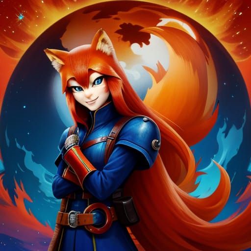 Cyberpunk FireFox in Neon Lights