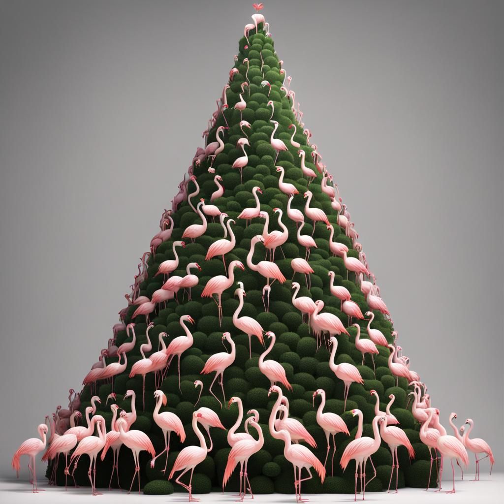 Flamingo Christmas Tree Tower: A Festive Avian Display