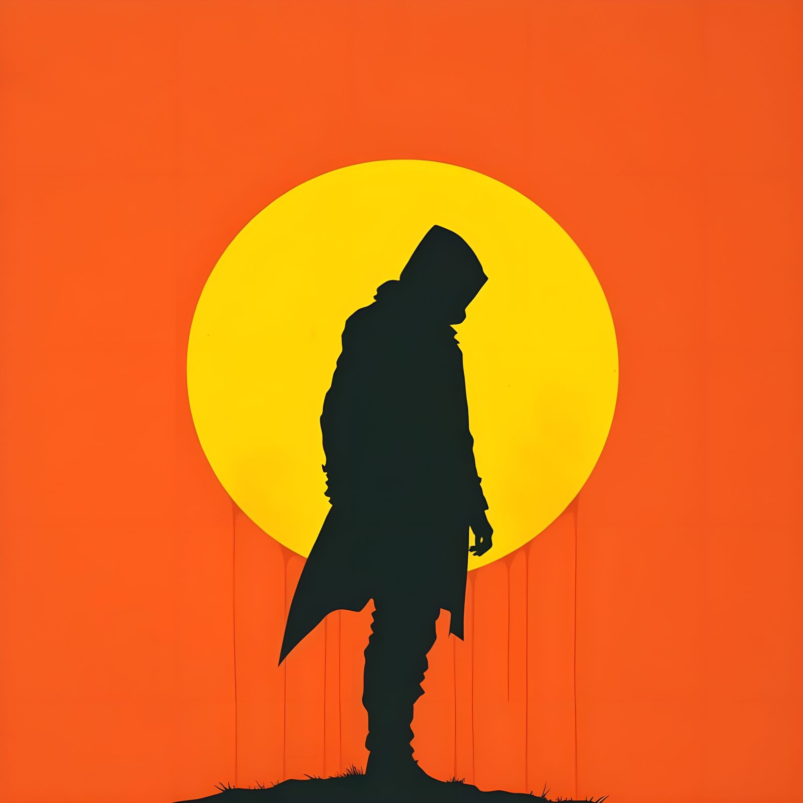 Mysterious Figure Basks in Vibrant Sunset