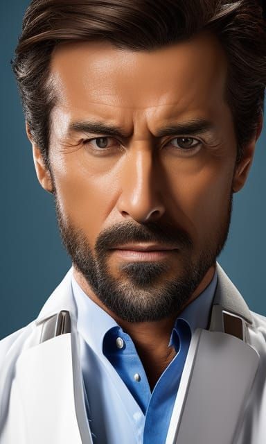 Hyperdetailed Portrait of Paranoid Doctor