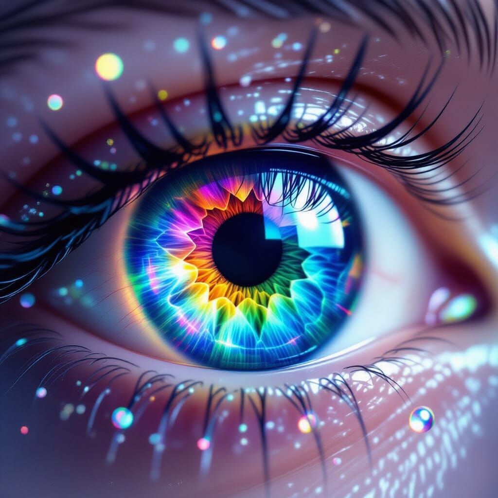 Kaleidoscope Eye: Hyperrealistic Macro Photograph