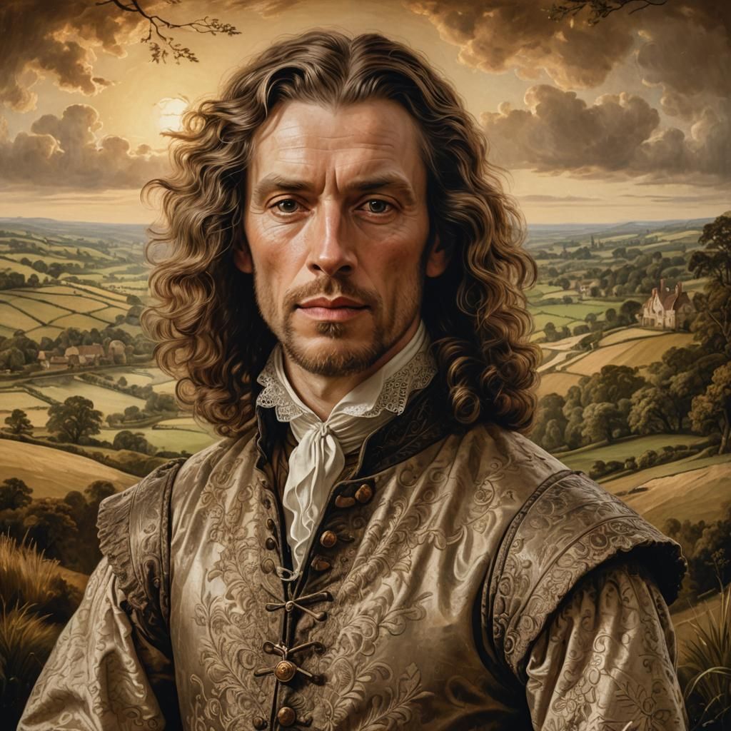 17th Century Portrait of Philip Gurdon in Baroque Art Style