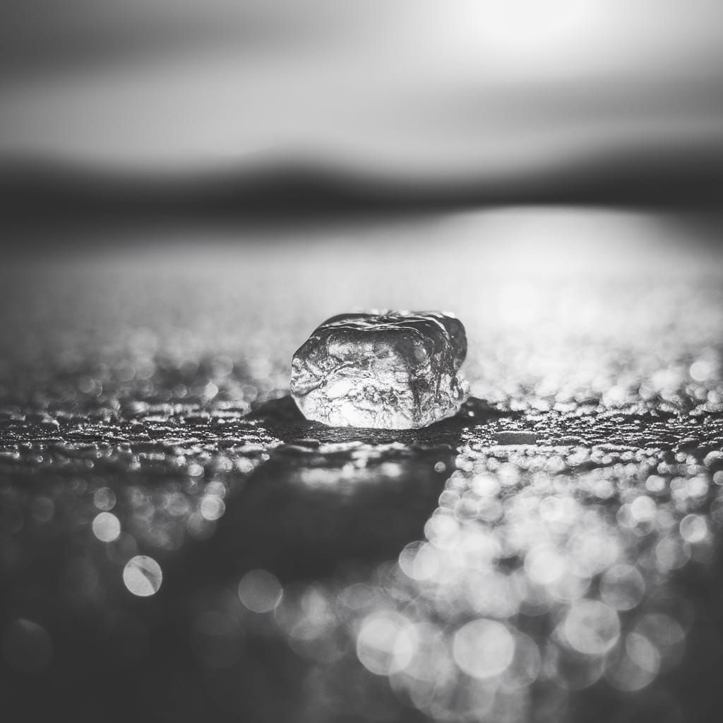 Serenely Floating Ice Cube in Arctic Ocean Landscape