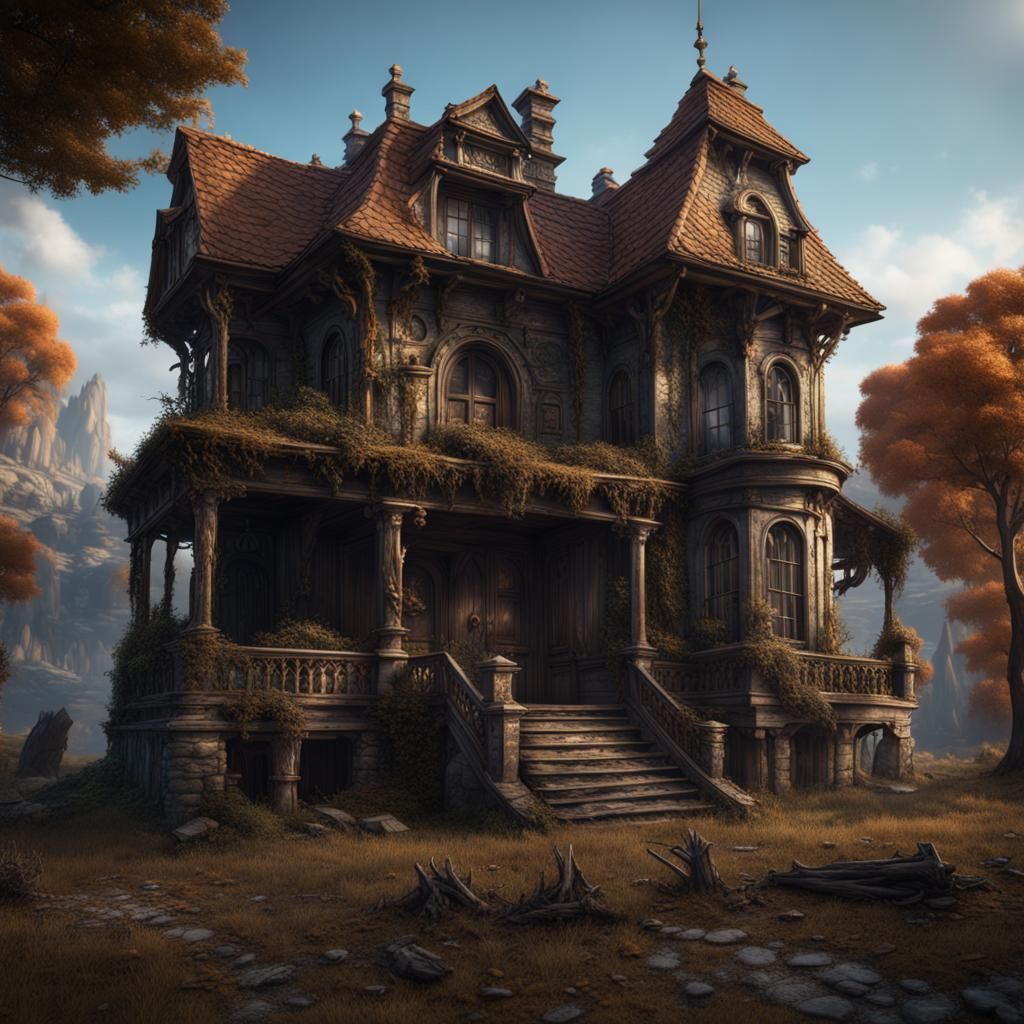 Fantastical Bone House Concept Art in Unreal Engine