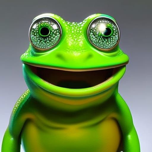 Hyperrealistic Pepe the Frog Splash Art