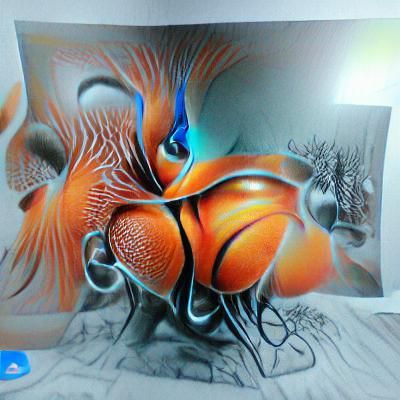 Happy 3D Render with Ink and Airbrush Effects