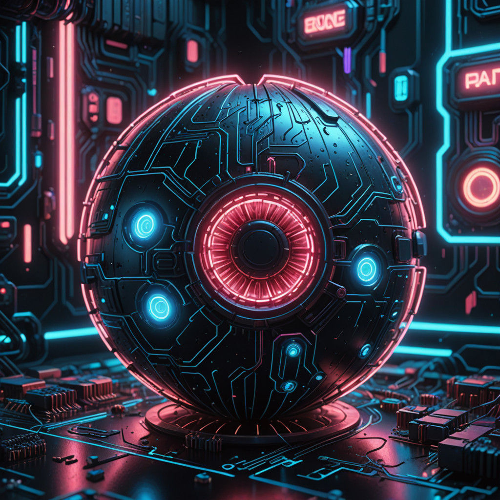 Surreal Cyberpunk Watermelon Radiates Neon Energy