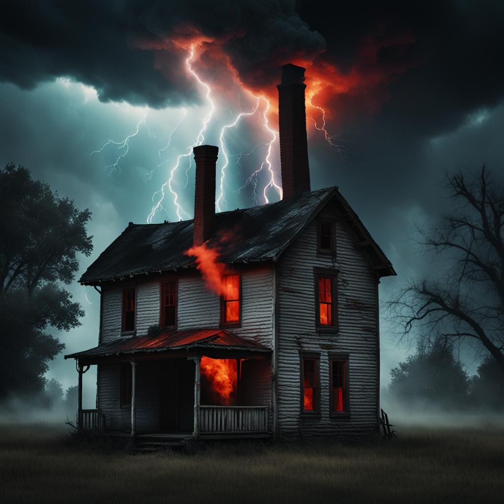 Eerie Kansas House Struck by Lightning