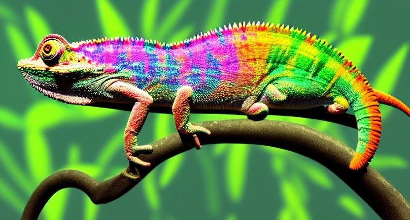 Psychedelic Chameleon Art