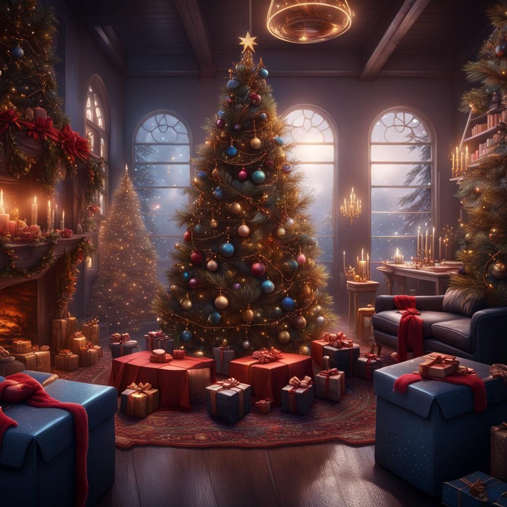 Fantastical Christmas Party in Detailed Matte Painting
