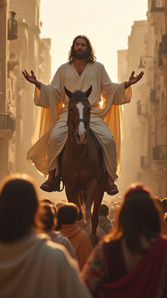 Jesus Christ Enters Triumphant into Jerusalem on Palm Sunday...