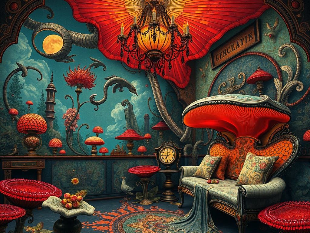 Steam Nouveau Dreamscape in Fornasetti-Inspired Fashion