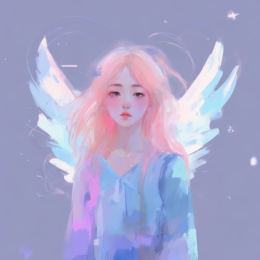 Digital Anime Painterliness Angel Girl
