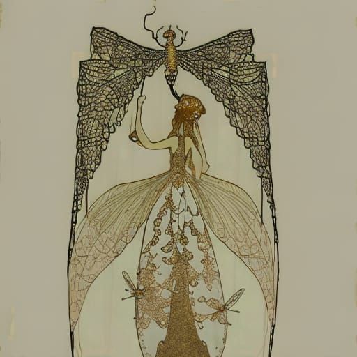 Fairy Girl in Glass Tube, Golden Age Illustration