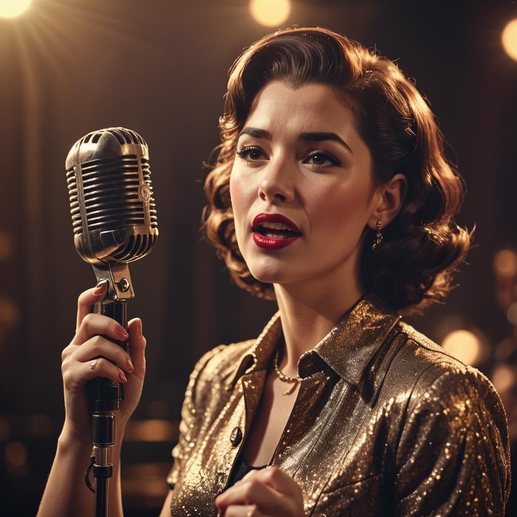 1950s Singer in Spotlight: Digital Art Deco