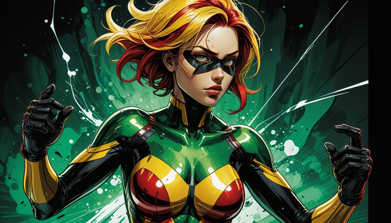 Comic Book Antihero in Vector Manga Style