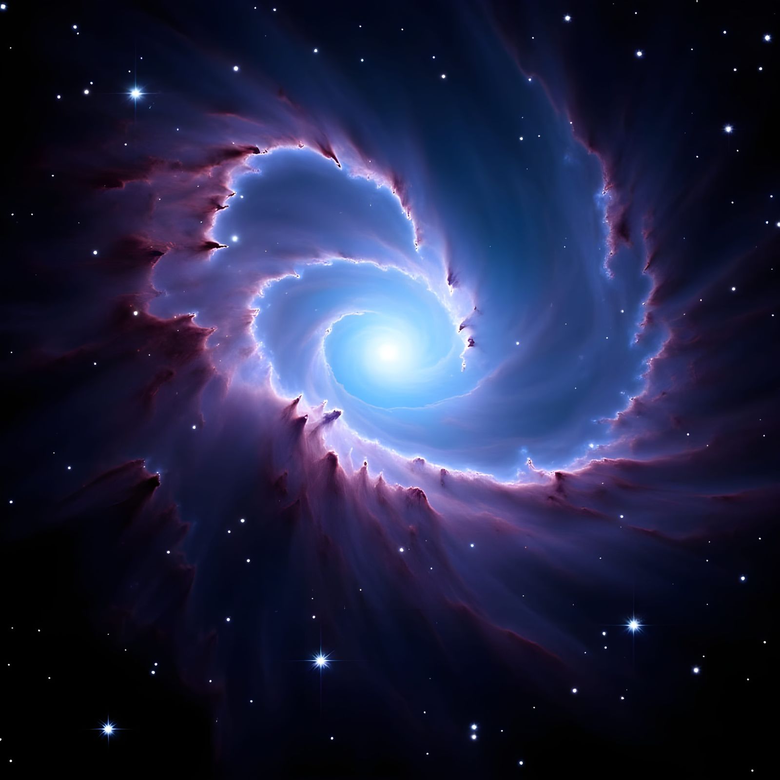 Ancient Blue Giant Star in Cosmic Nebula