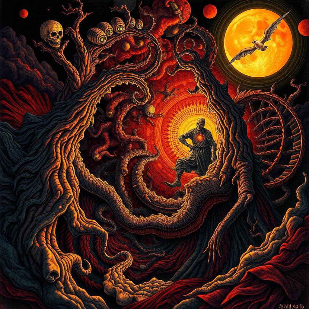 Disturbing Dreamscapes in Brueghel-Inspired Abstract Art