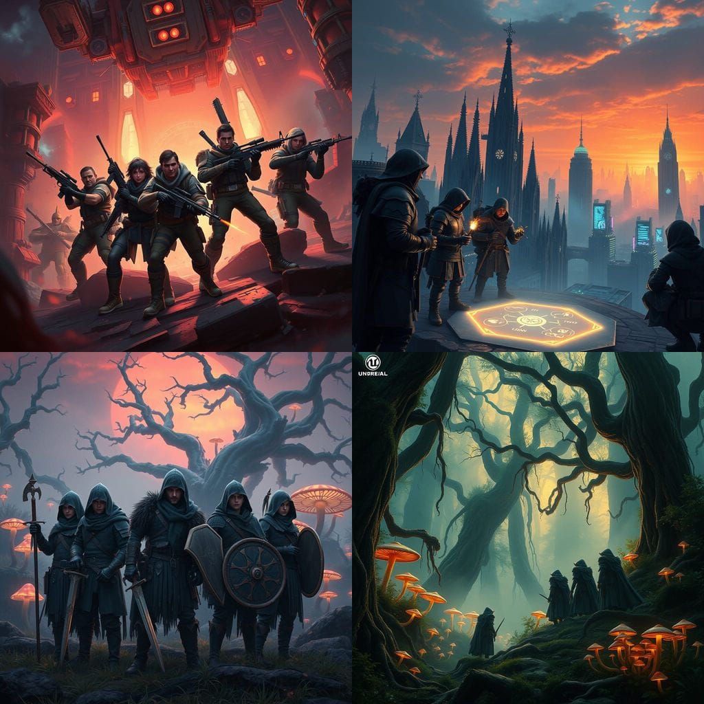 Fantastical Group of Freedom Fighters in Vibrant, Detailed L...